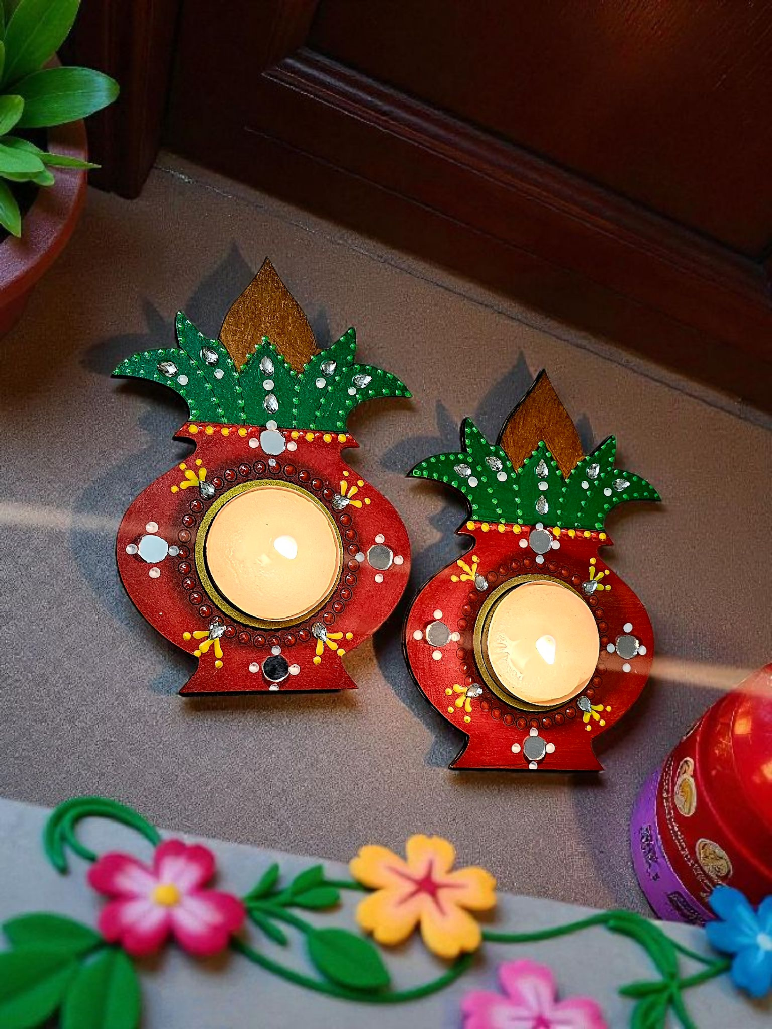 Candle Holders With Kalash diya