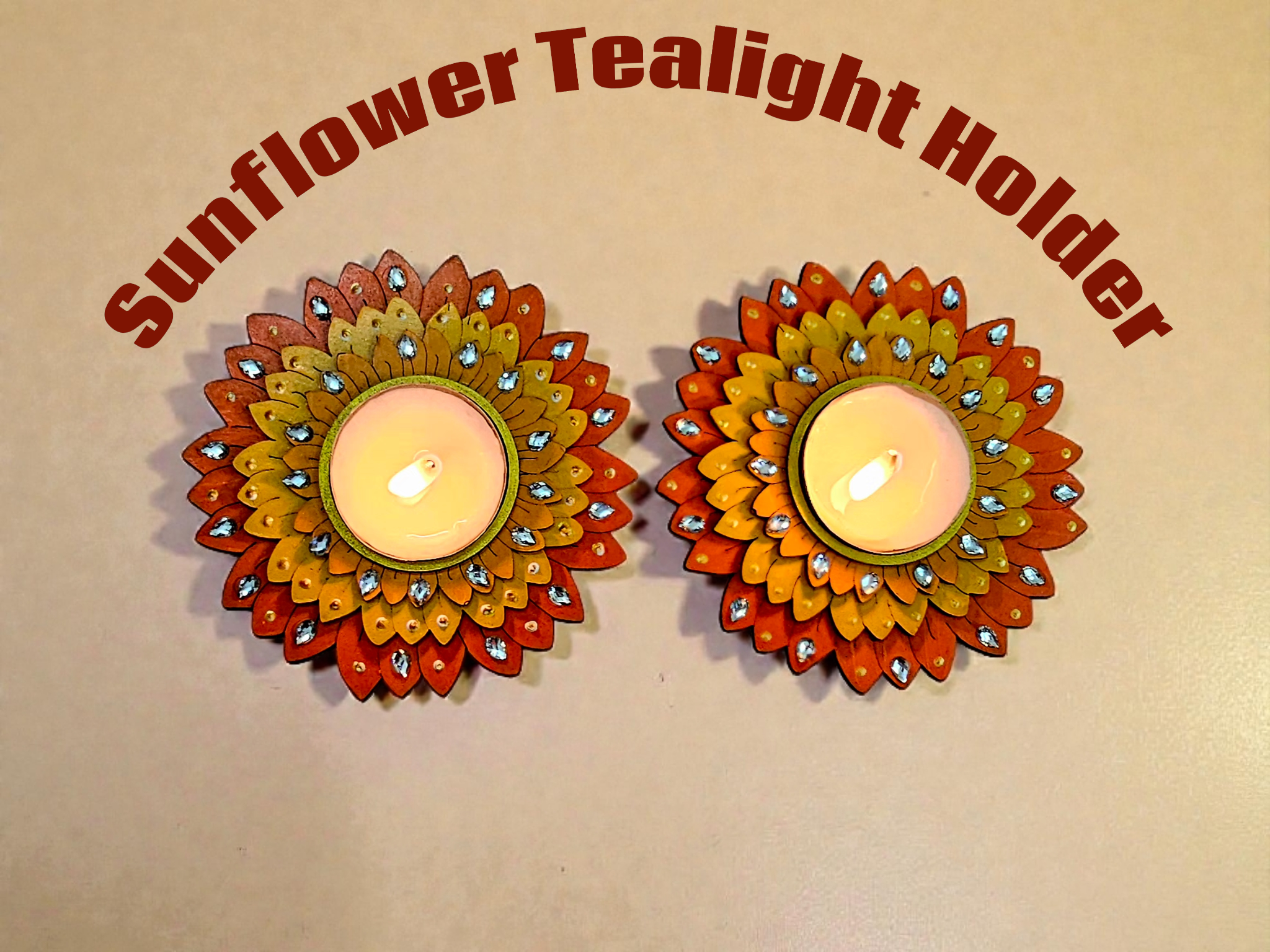 Candle Holders With Sunflower tealight