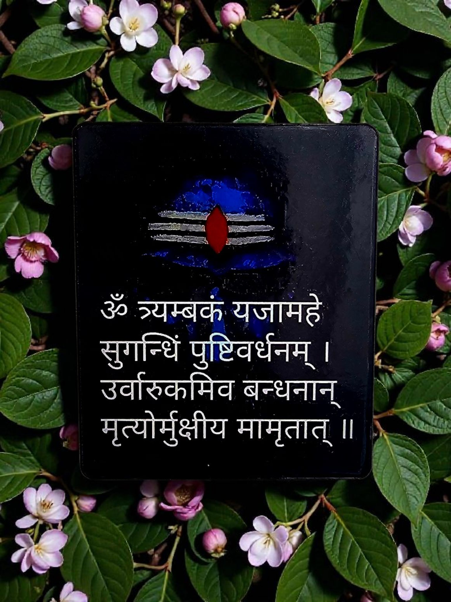 Wooden fridge magnet “Mahamrityunjaya Mantra”